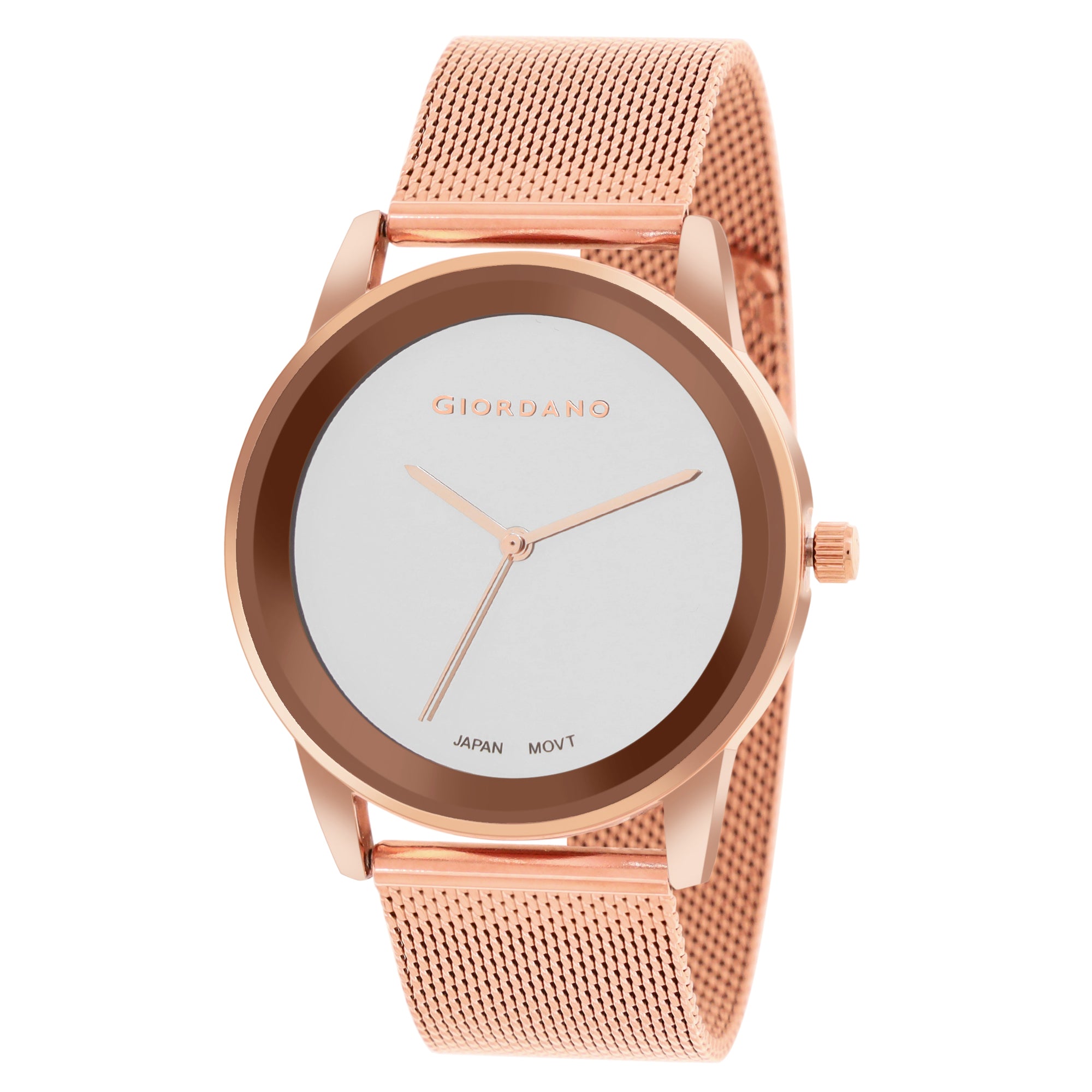 Giordano Analog Watch for Women Stylish Metal Strap| 3 Hands Mechanism with Water Resistant Wrist Watch | GZ-60026-22